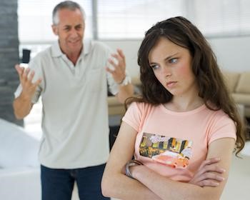Teenager not listening to father